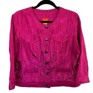Hearts of Palm Pink Cropped Blazer Women's Sz 16